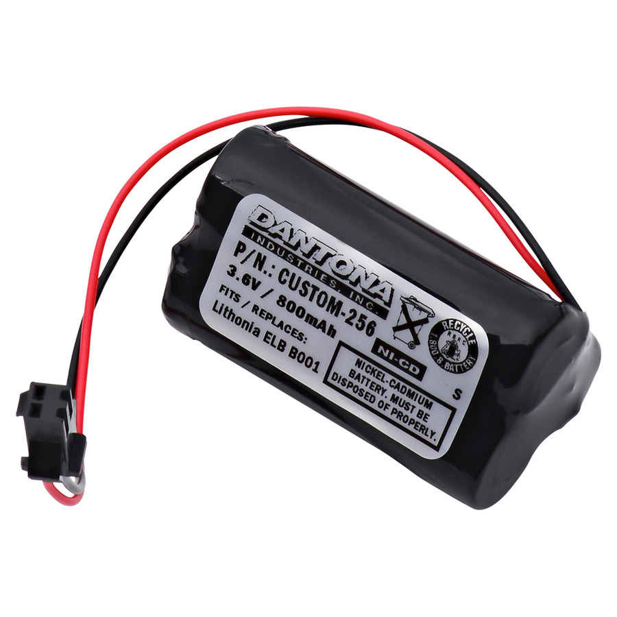 Dantona CUSTOM-256 Emergency Light Battery, 3.6V, 800 mAh capacity, Nickel