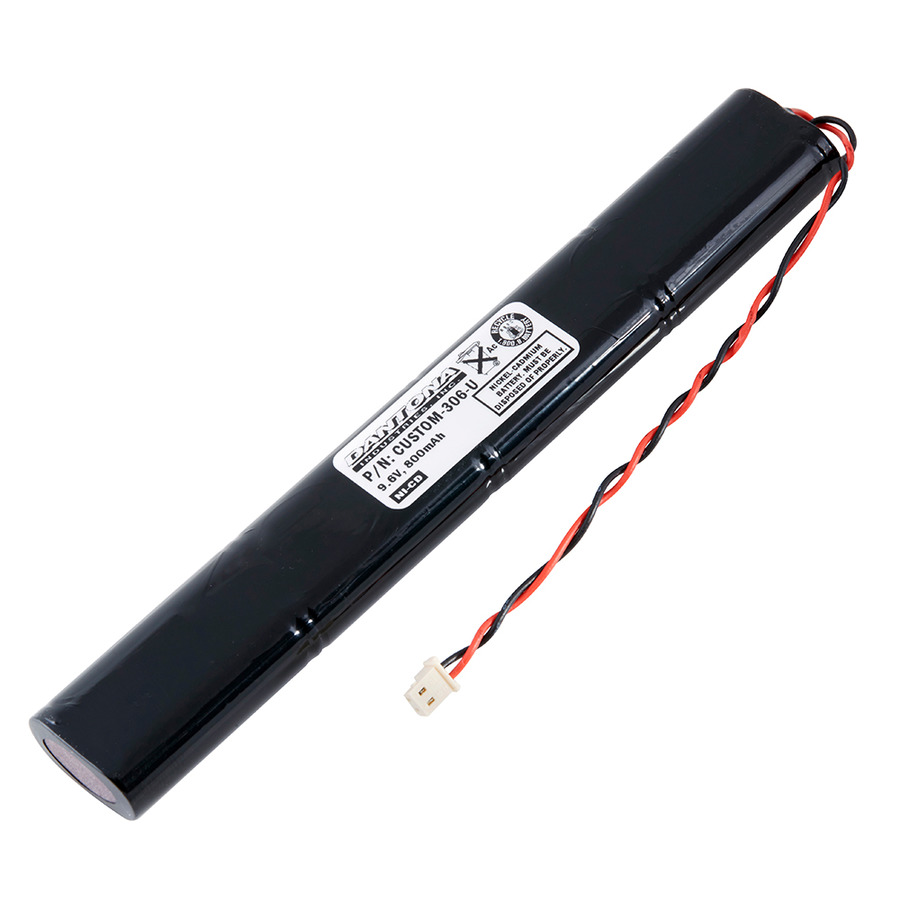 Dantona CUSTOM-306-U Emergency Light Battery, 9.6V, 800 mAh capacity, Nickel