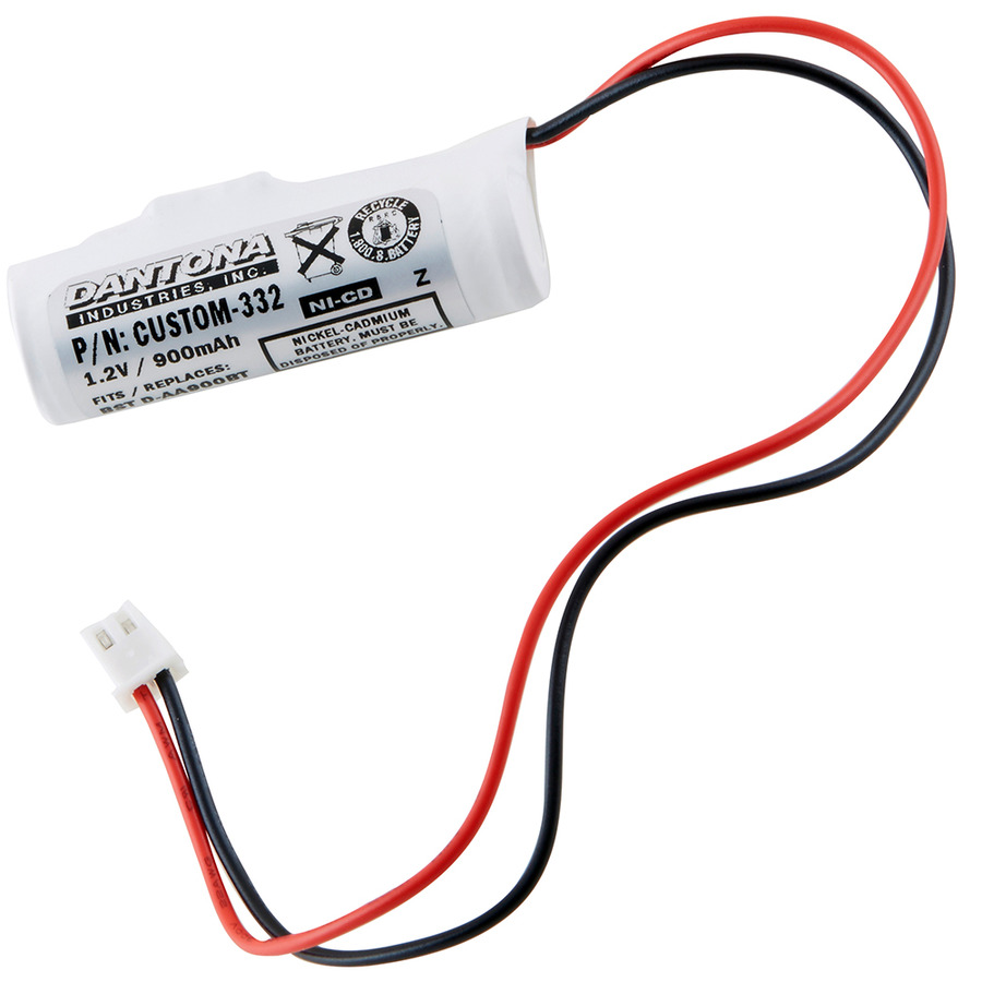 Dantona CUSTOM-332 Emergency Light Battery, 1.2V, 900 mAh capacity, Nickel