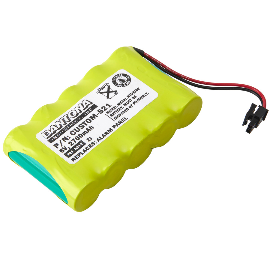 Dantona CUSTOM-521 Alarm Panel Battery, 6V, 2700 mAh capacity, Nickel