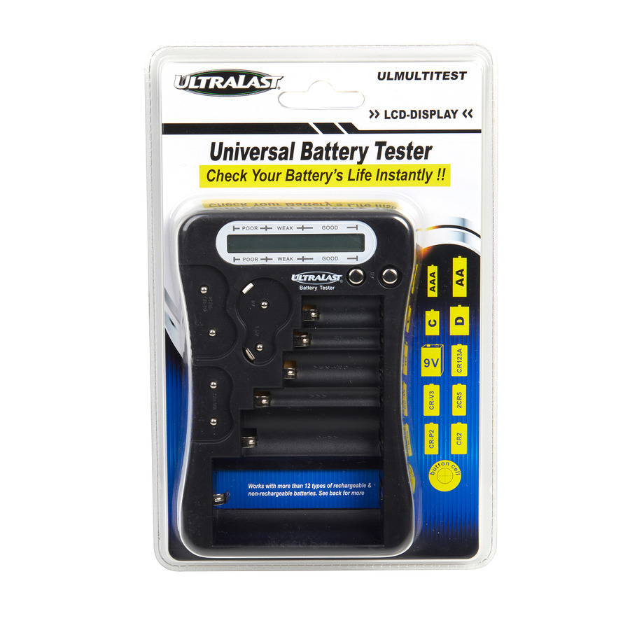 Ultralast ULMULTITEST Universal Battery Tester, 12 types of batteries