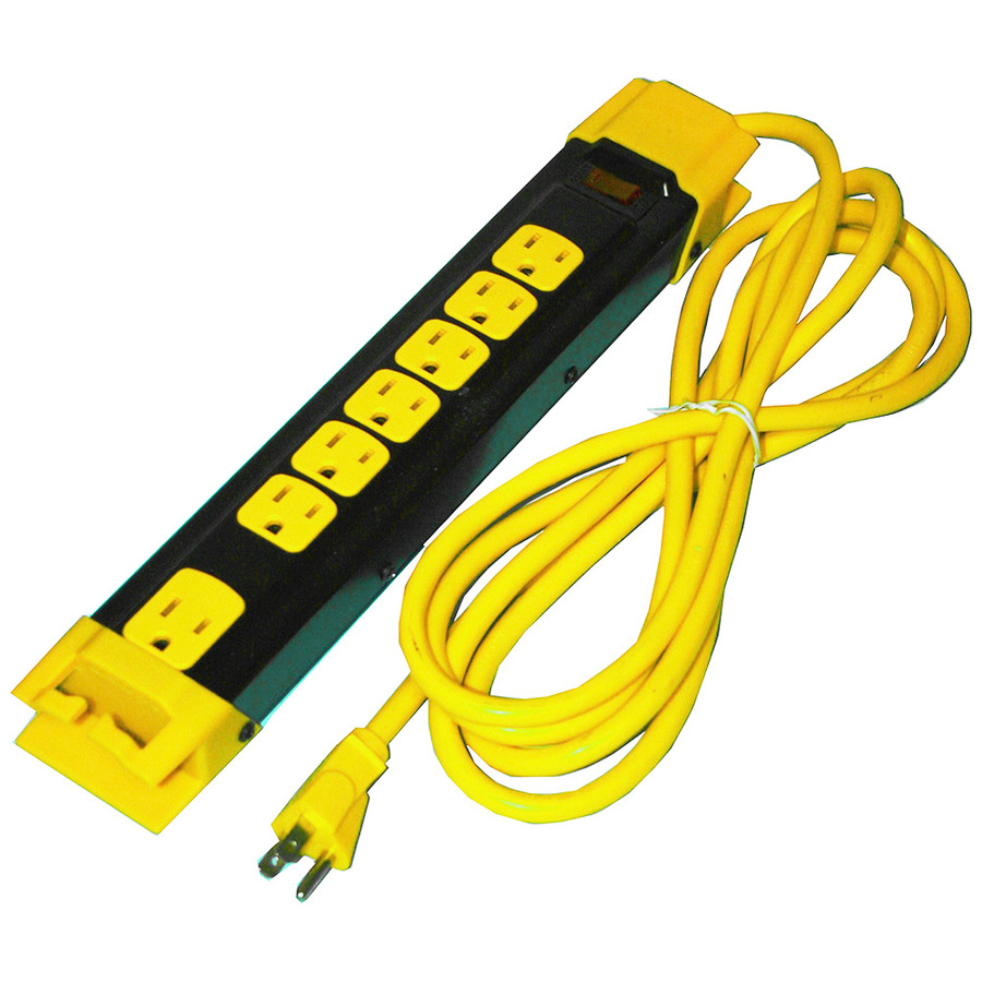 Quest Technology EPD-1907 Surge Strip, Heavy Duty, 7-Outlets, 12 Ft. Cord, Black/Yellow, ETL