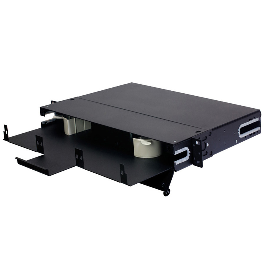 Quest Technology NFO-4506 Enclosure, Fiber Optic Rack Mount, 2U, 6 Strips, 144 Fibers Max