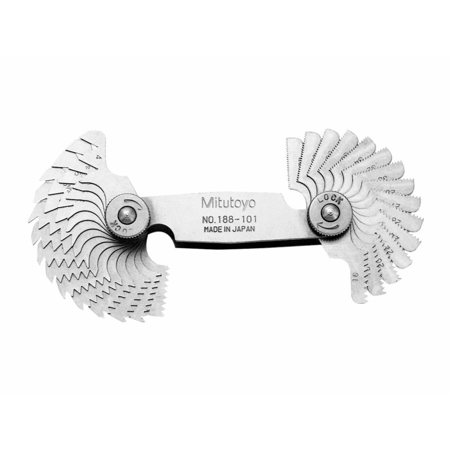 Mitutoyo 188-151 Calibro Per Filettature – Passi Da 0,4 Mm A 7 Mm, Per Viti Unificate E Whitworth