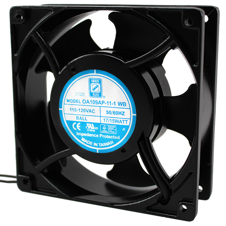 Orion Fans OA109AP-11-1WB AC Fan, 115V/15W, 104CFM, 120x120x38mm, OA109AP Series