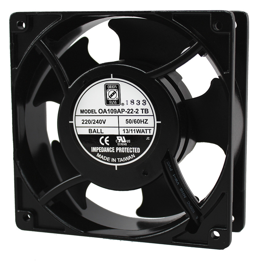 Orion Fans OA109AP-22-2TB AC Fan, 230V/11W, 70CFM, 120x120x38mm, OA109AP Series