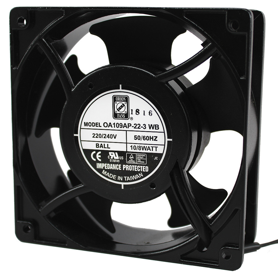 Orion Fans OA109AP-22-3WB AC Fan, 230V/8W, 52CFM, 120x120x38mm, OA109AP Series