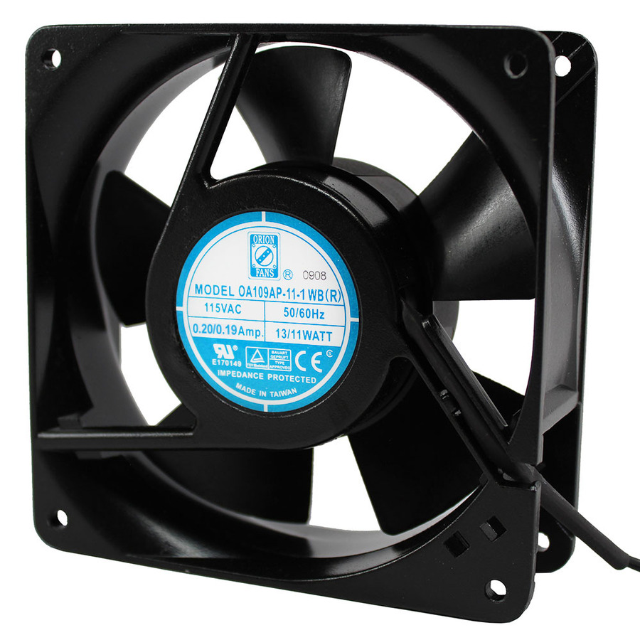 Orion Fans OA109AP-11-1WBR AC Fan, 115V/15W, 99CFM, 120x120x38mm, OA109AP-AIOS Series