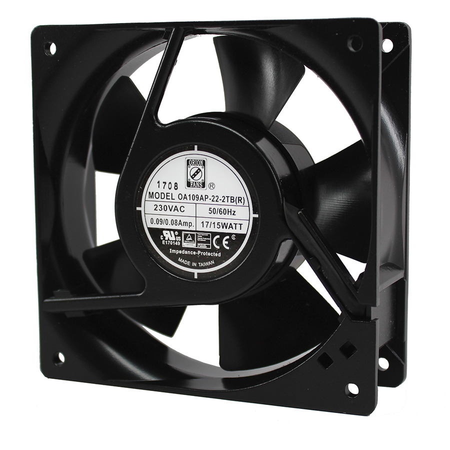 Orion Fans OA109AP-22-2TBR AC Fan, 230V/13W, 85CFM, 120x120x38mm, OA109AP-AIOS Series