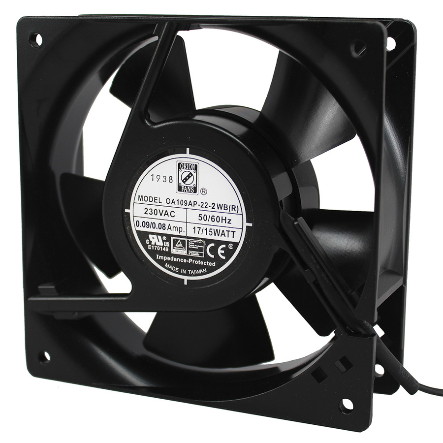 Orion Fans OA109AP-22-2WBR AC Fan, 230V/13W, 85CFM, 120x120x38mm, OA109AP-AIOS Series