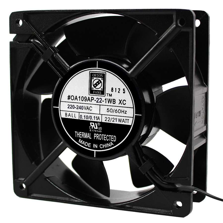 Orion Fans OA109AP-22-1WBXC AC Fan, 230V/22W, 131CFM, 120x120x38mm, OA109-XC Series