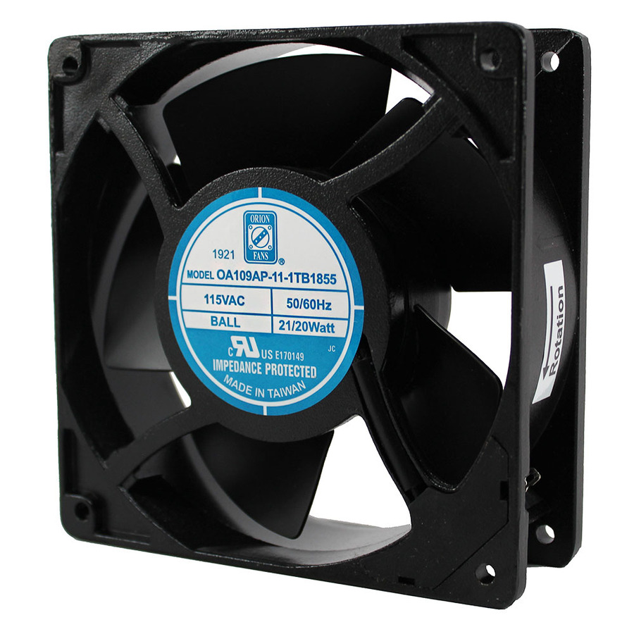 Orion Fans OA109AP-11-1TB1855 AC Fan, 115V/10W, 105CFM, 120x120x38mm, OA109AP-METAL Series