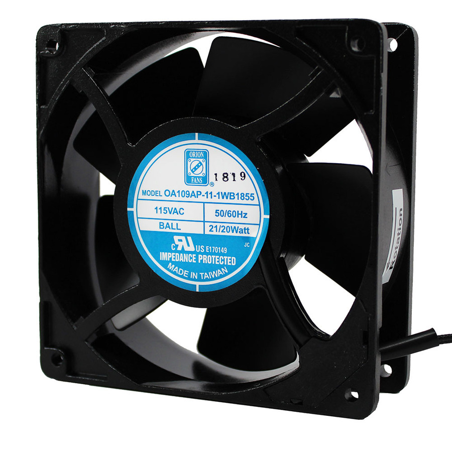 Orion Fans OA109AP-11-1WB1855 AC Fan, 115V/10W, 105CFM, 120x120x38mm, OA109AP-METAL Series