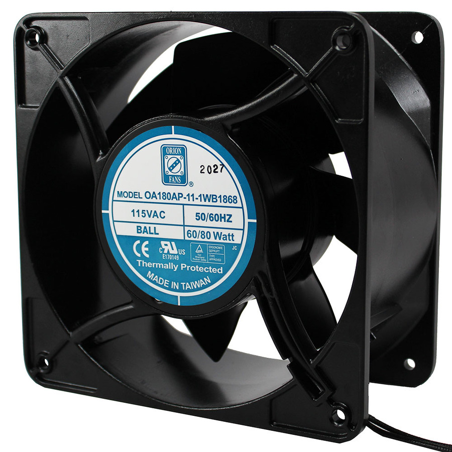 Orion Fans OA180AP-11-1WB1868 AC Fan, 115V/80W, 380CFM, 176x176x89mm, OA180AP-IP68 Series