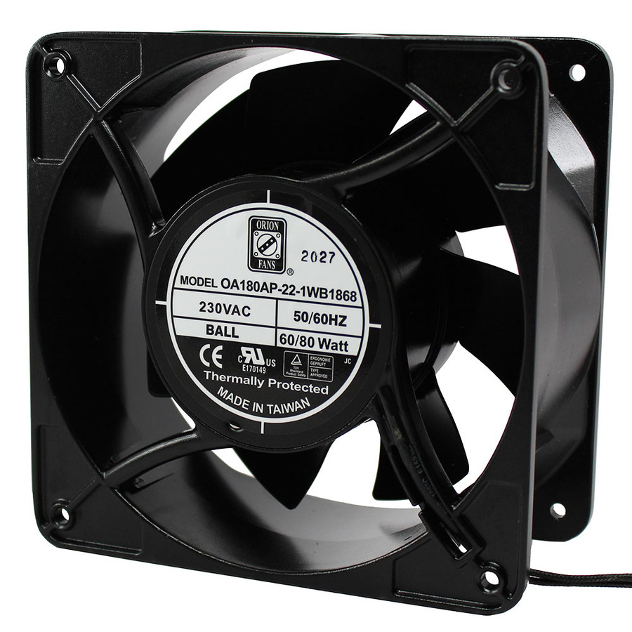 Orion Fans OA180AP-22-1WB1868 AC Fan, 230V/80W, 380CFM, 176x176x89mm, OA180AP-IP68 Series