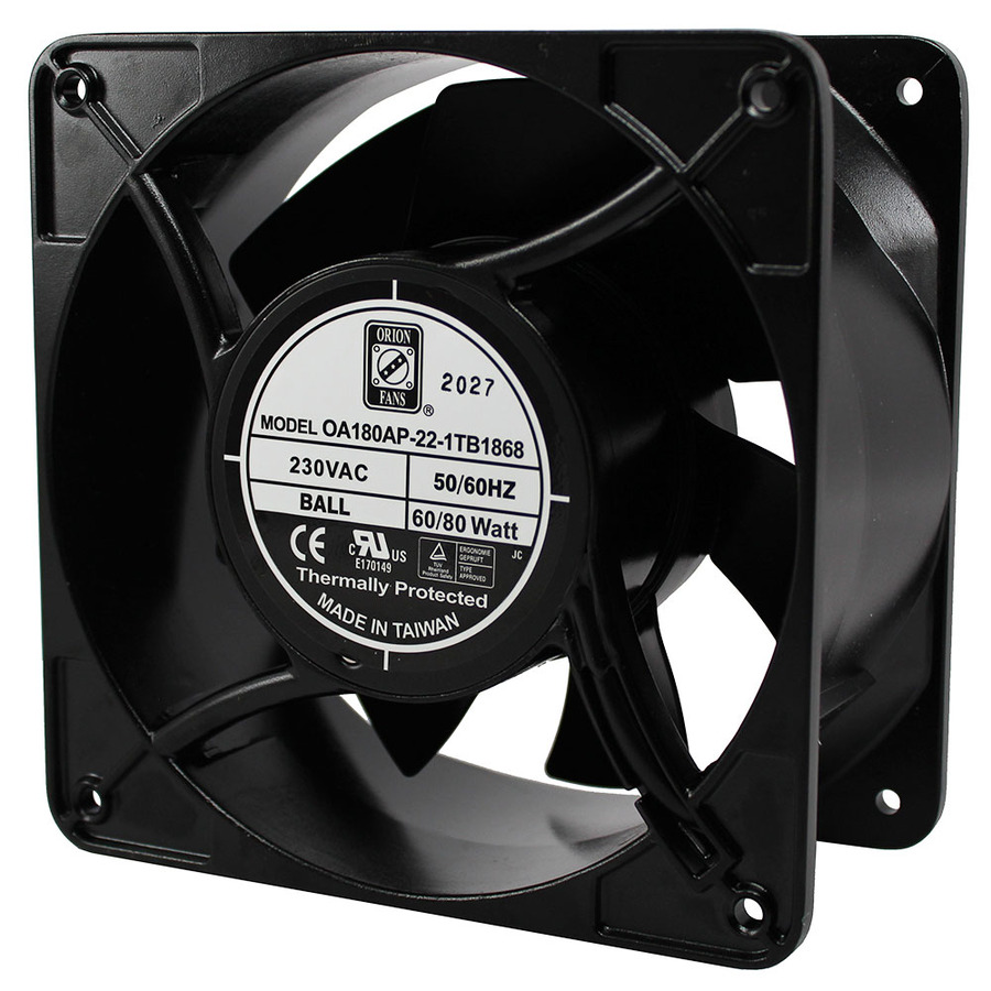 Orion Fans OA180AP-22-1TB1868 AC Fan, 230V/80W, 380CFM, 176x176x89mm, OA180AP-IP68 Series