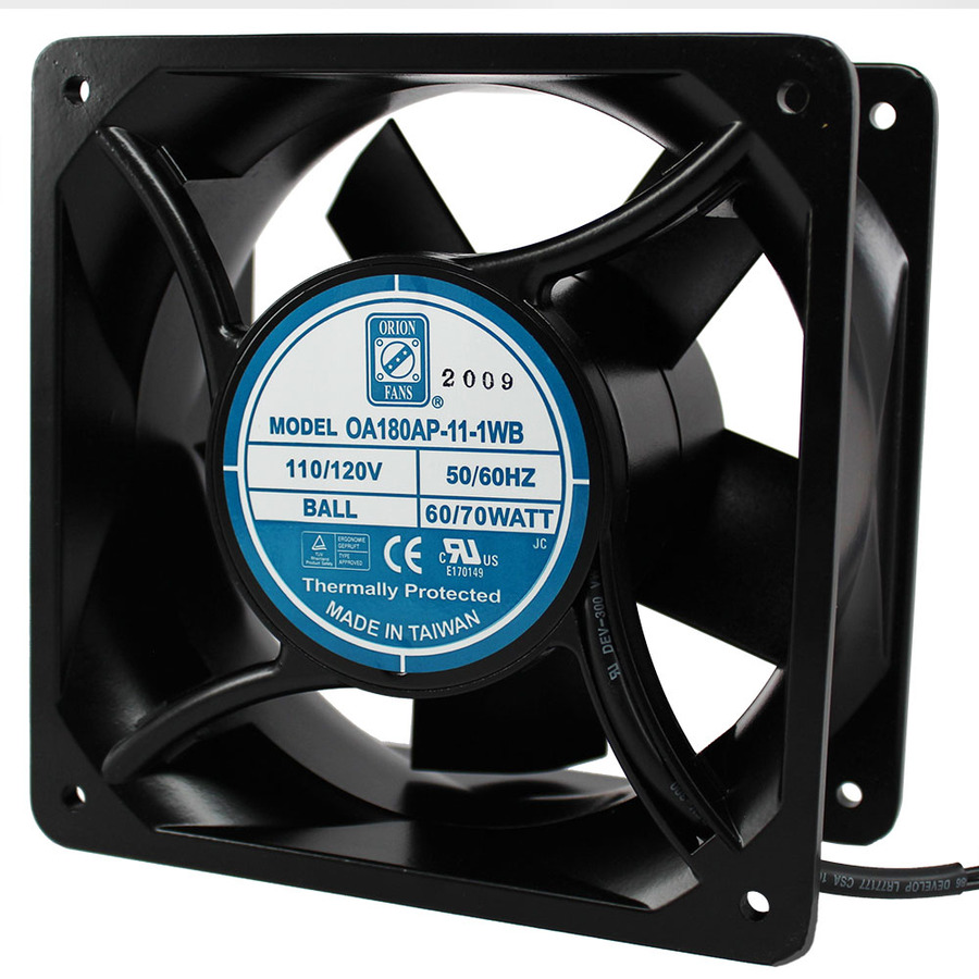 Orion Fans OA180AP-11-1WB AC Fan, 115V/70W, 409CFM, 180x180x89mm, OA180AP Series