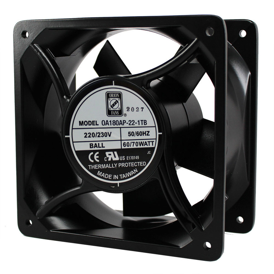 Orion Fans OA180AP-22-1TB AC Fan, 230V/70W, 409CFM, 180x180x89mm, OA180AP Series