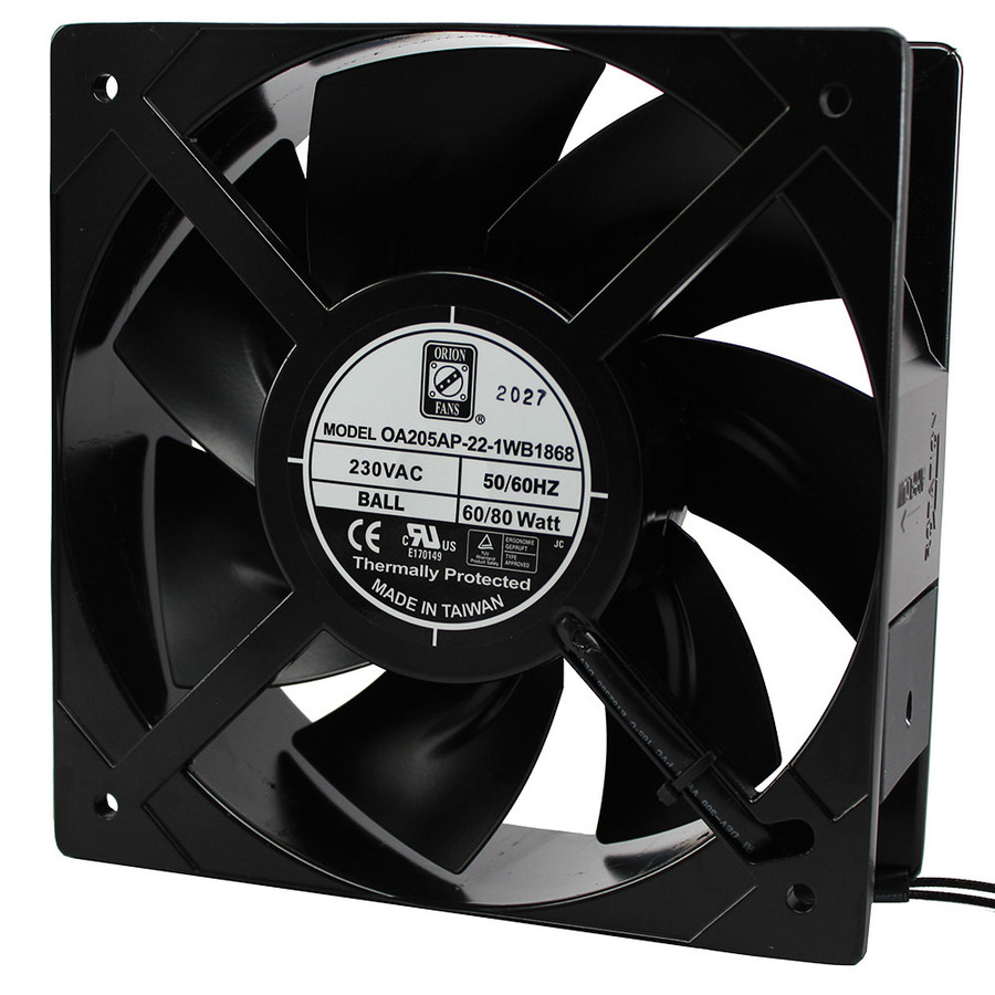 Orion Fans OA205AP-22-1WB1868 AC Fan, 230V/80W, 590CFM, 205x205x72mm, OA205AP-IP68 Series