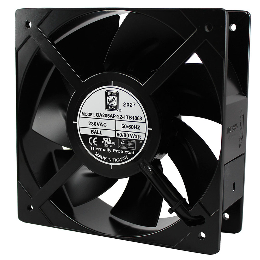 Orion Fans OA205AP-22-1TB1868 AC Fan, 230V/80W, 590CFM, 205x205x72mm, OA205AP-IP68 Series