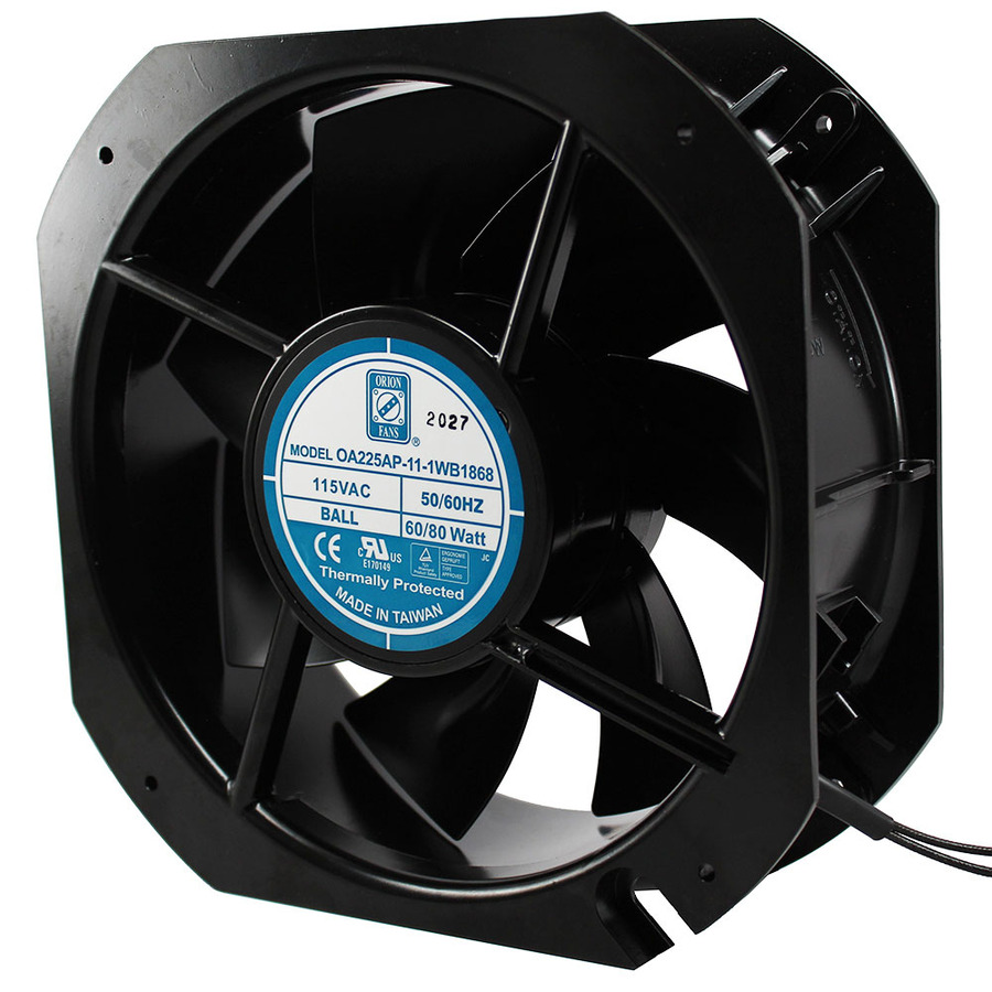 Orion Fans OA225AP-11-1WB1868 AC Fan, 115V/80W, 620CFM, 225x240x80mm, OA225AP-IP68 Series