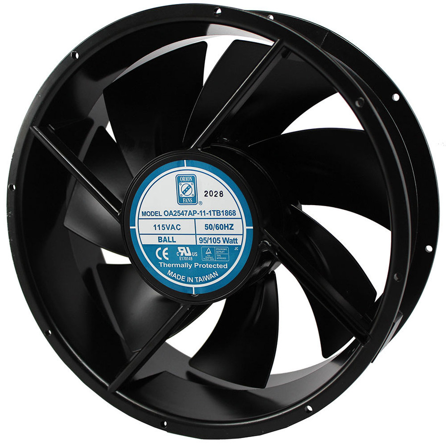 Orion Fans OA2547AP-11-1TB1868 AC Fan, 115V/105W, 1000CFM, 254x254x89mm, OA2547AP-IP68 Series