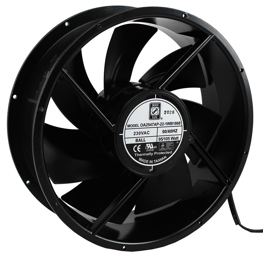 Orion Fans OA2547AP-22-1WB1868 AC Fan, 230V/105W, 1000CFM, 254x254x89mm, OA2547AP-IP68 Series