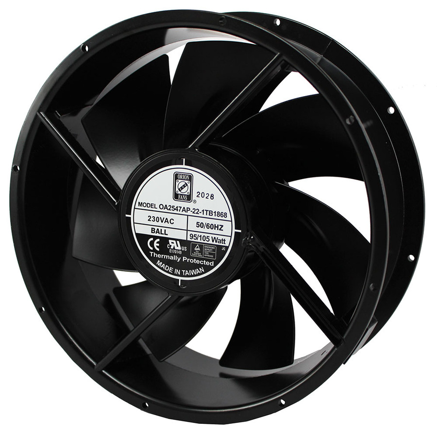 Orion Fans OA2547AP-22-1TB1868 AC Fan, 230V/105W, 1000CFM, 254x254x89mm, OA2547AP-IP68 Series