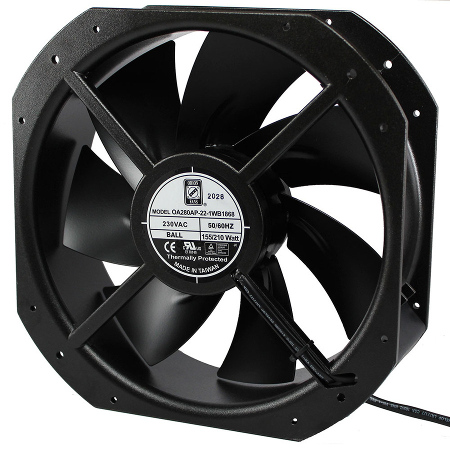 Orion Fans OA280AP-22-1WB1868 AC Fan, 230V/210W, 1300CFM, 280x280x89mm, OA280AP-IP68 Series