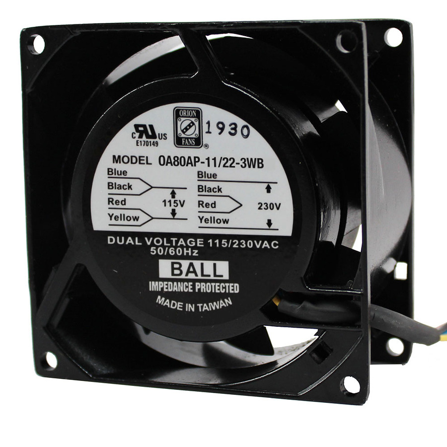 Orion Fans OA80AP-11/22-3WB AC Fan, 115V/230V/5W, 17CFM, 80x80x38mm, OA80AP-DUALV Series