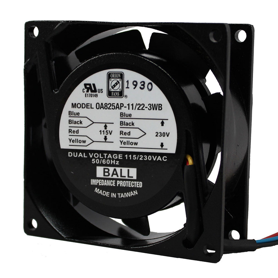 Orion Fans OA825AP-11/22-3WB AC Fan, 115V/230V/4W, 17CFM, 80x80x25mm, OA825AP-DUALV Series