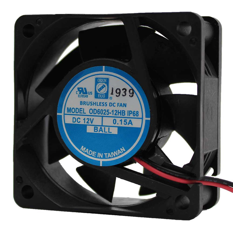 Orion Fans OD6025-12HHBIP68 DC Fan, 12V, 32CFM, 60x60x25mm, OD6025-IP68 Series