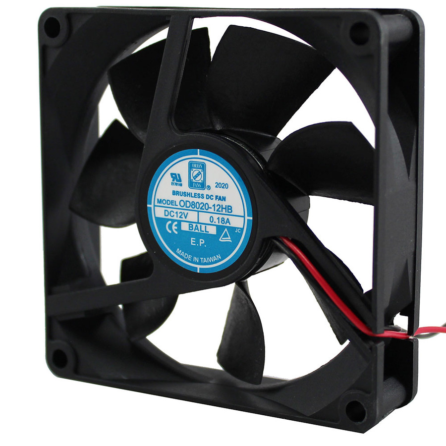 Orion Fans OD8020-12HB DC Fan, 12V, 40CFM, 80x80x20mm, OD8020 Series