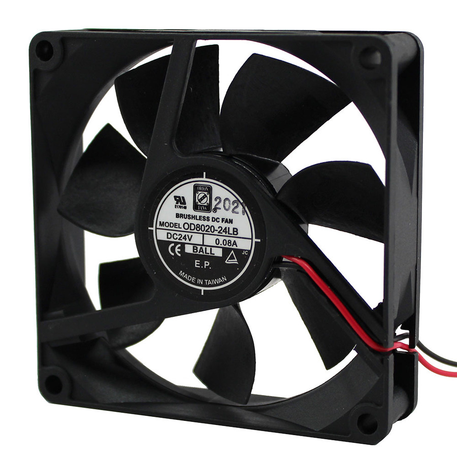 Orion Fans OD8020-24LB DC Fan, 24V, 27CFM, 80x80x20mm, OD8020 Series