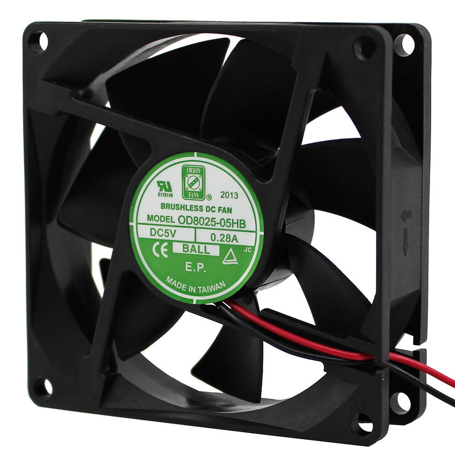 Orion Fans OD8025-05HB DC Fan, 5, 40CFM, 80x80x25mm, OD8025-05 Series