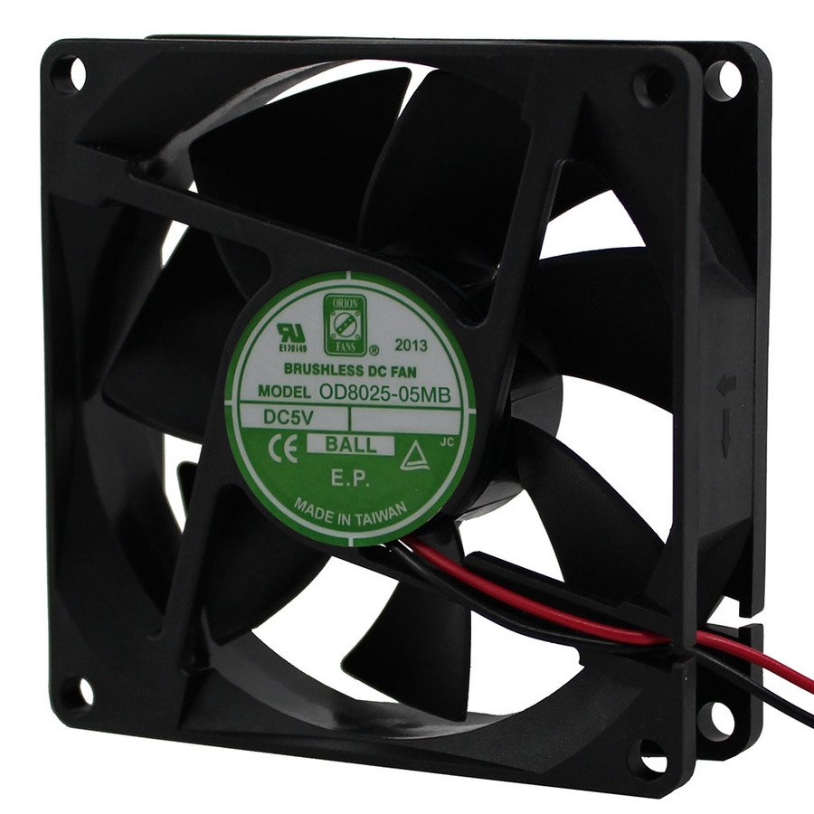 Orion Fans OD8025-05MB DC Fan, 5, 34CFM, 80x80x25mm, OD8025-05 Series