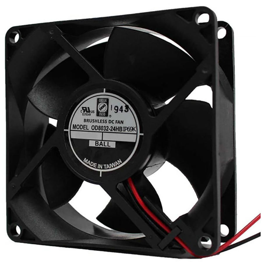 Orion Fans OD8032-12HBIP69K DC Fan, 12V, 77CFM, 80x80x32mm, OD8032-IP69K Series