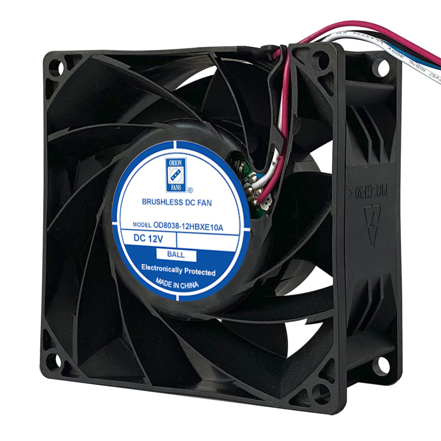 Orion Fans OD8038-12HBXE10A DC Fan, 12V, 135CFM, 80x80x38mm, OD8038-XE Series