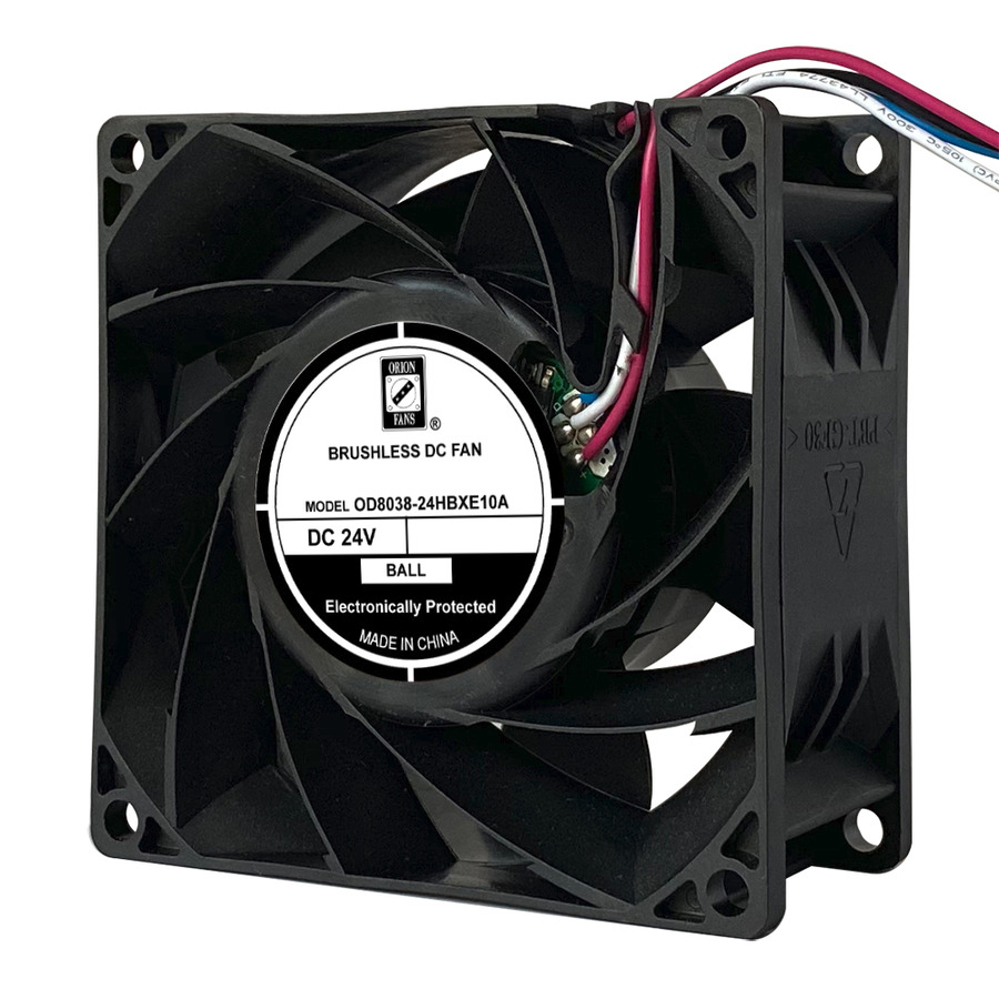 Orion Fans OD8038-24HBXE10A DC Fan, 24V, 135CFM, 80x80x38mm, OD8038-XE Series