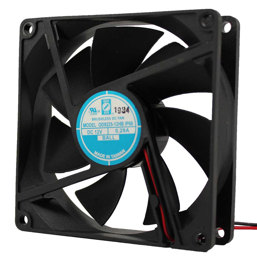 Orion Fans OD9225-12HHBIP68 DC Fan, 12V, 60CFM, 92x92x25mm, OD9225-IP68 Series