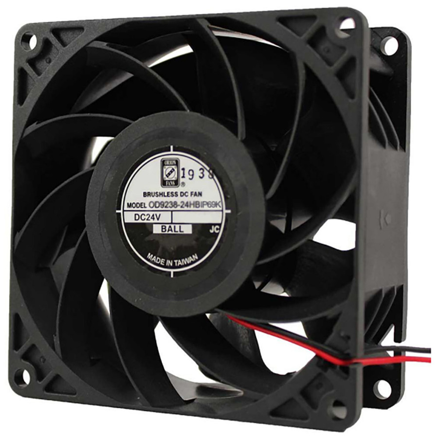 Orion Fans OD9238-24HBIP69K DC Fan, 24V, 100CFM, 92x92x38mm, OD9238-IP69K Series