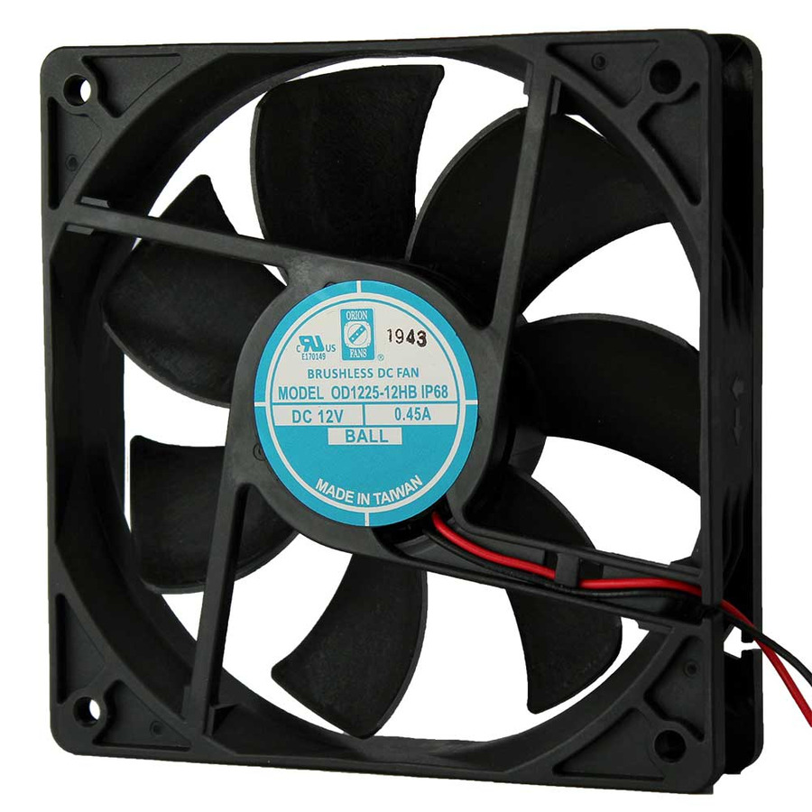 Orion Fans OD1225-12HBIP68 DC Fan, 12V, 120CFM, 120x120x25mm, OD1225-IP68 Series