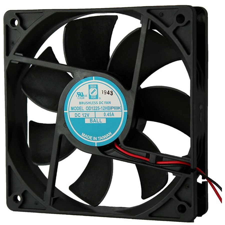 Orion Fans OD1225-12HBIP69K DC Fan, 12V, 120CFM, 120x120x25mm, OD1225-IP69K Series