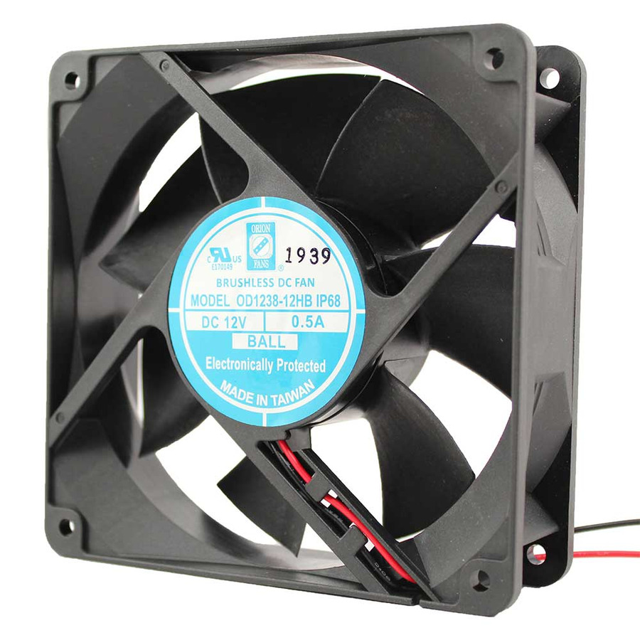 Orion Fans OD1238-12MBIP68 DC Fan, 12V, 115CFM, 120x120x38mm, OD1238-IP68 Series