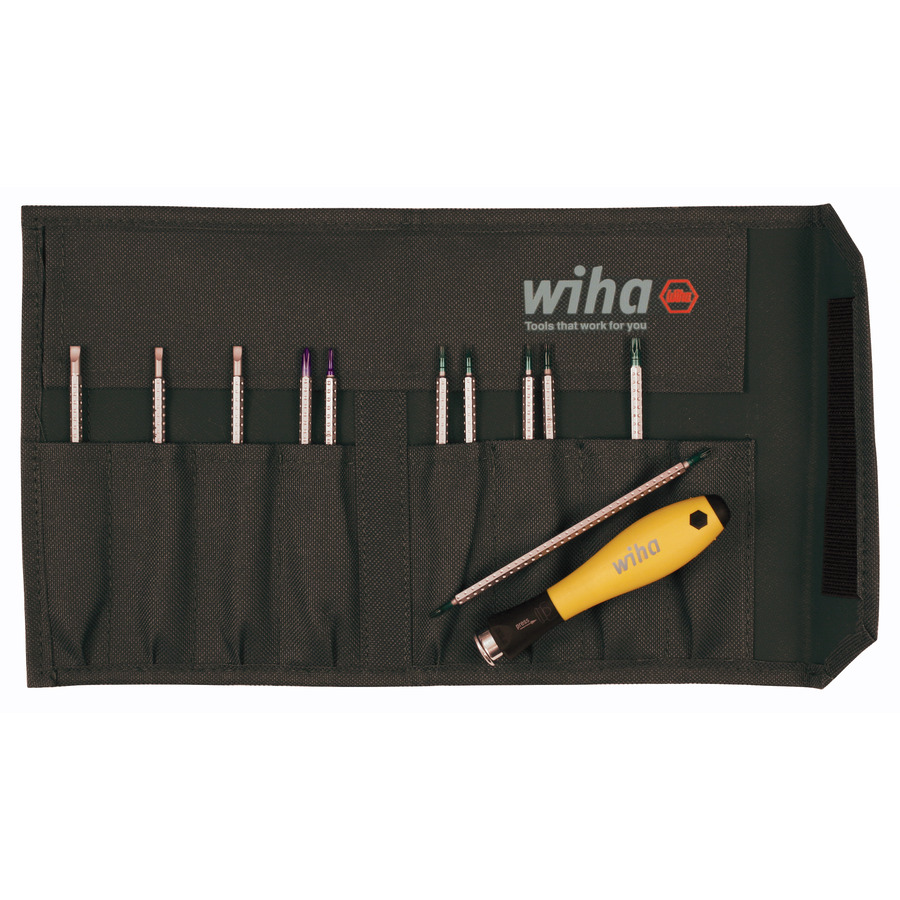 Wiha 26985 Screwdriver Set, Slotted/Phillips/Torx, 12 Pcs, ESD