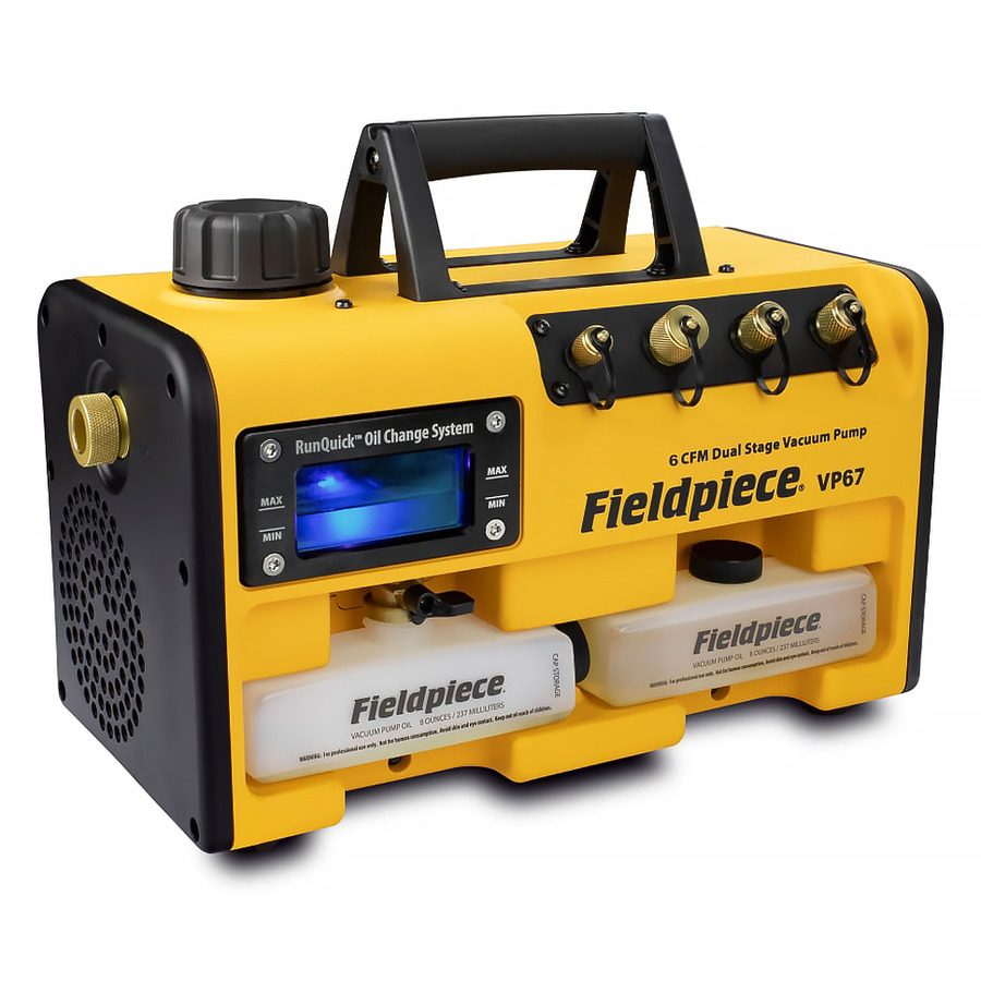 TestEquity: Fieldpiece VP67 Vacuum Pump, Run Quick, 6 CFM