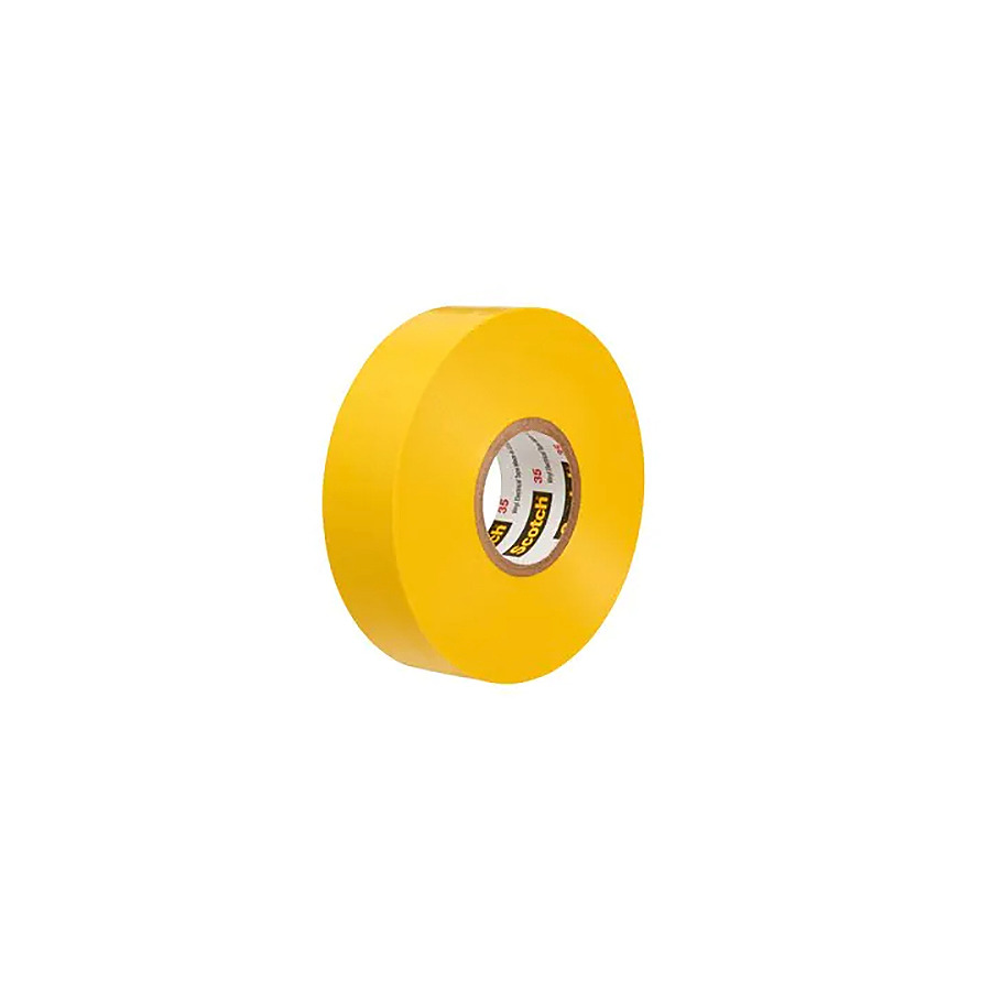 3M 7000058435 Electrical Tape, Scotch 35, Yellow Vinyl, 1/2" x 20'