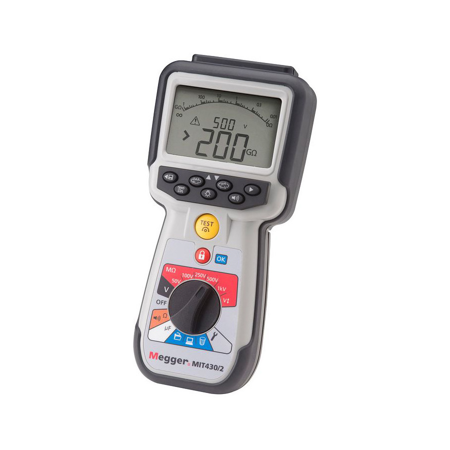 Megger MIT430/2 Insulation Tester, CAT IV, 1000V, 200Gohm, PI, DAR, VAR, Bluetooth, MIT400-2 Series