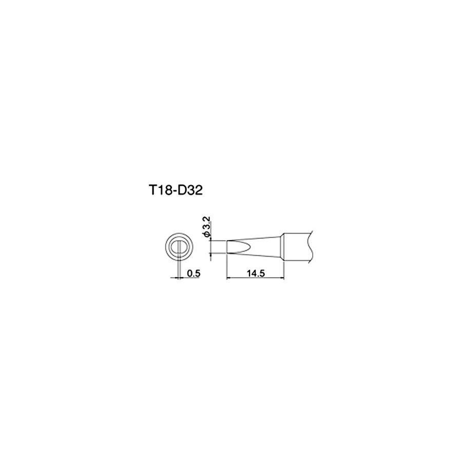 Hakko T18-D32 3.20mm Chisel Solder Tip