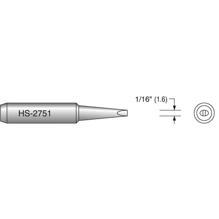 Plato HS-2751 1/6" Chisel Solder Tip, Interchangeable for T18-D16